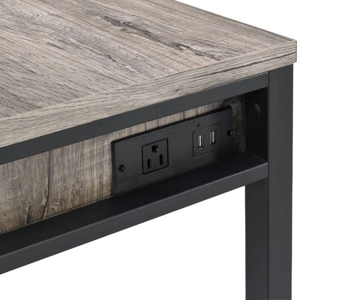 ACME Disho Light Weathered Oak & Black Finish Desk Model 92720 - MONAVILLA