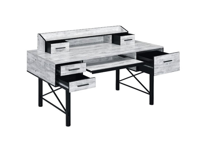 ACME Safea Antique White & Black Finish Desk Model 92802 - MONAVILLA