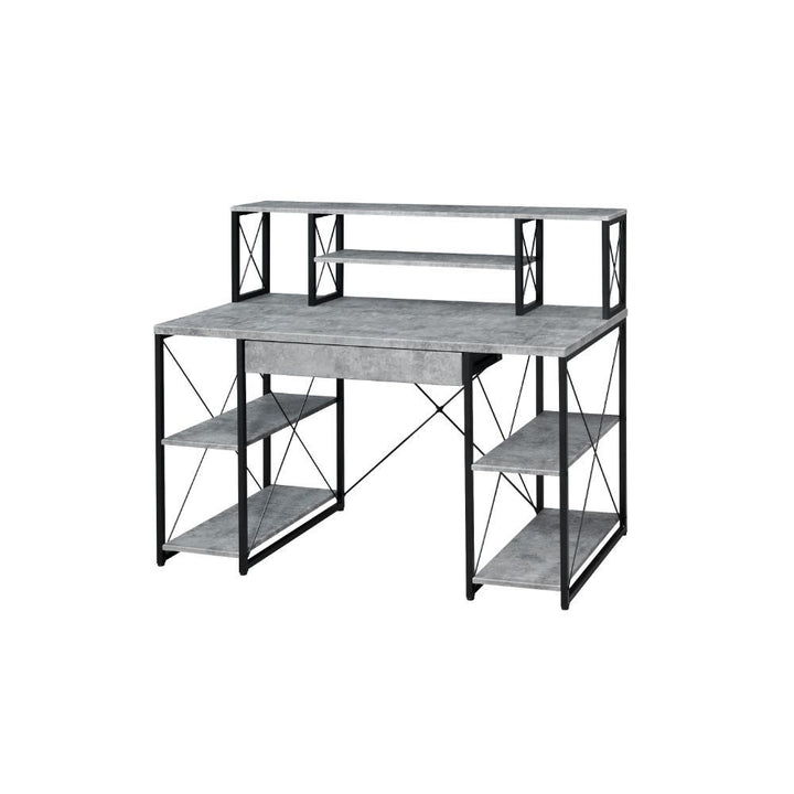 ACME Amiel Faux Concrete & Black Writing Desk Model 92875 - MONAVILLA