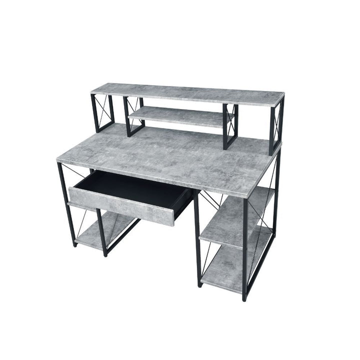 ACME Amiel Faux Concrete & Black Writing Desk Model 92875 - MONAVILLA