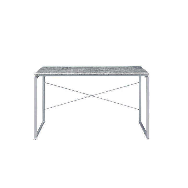 ACME Jurgen Faux Concrete & Silver Desk Model 92905 - MONAVILLA