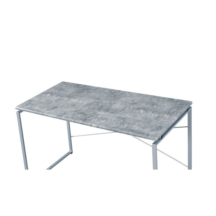 ACME Jurgen Faux Concrete & Silver Desk Model 92905 - MONAVILLA