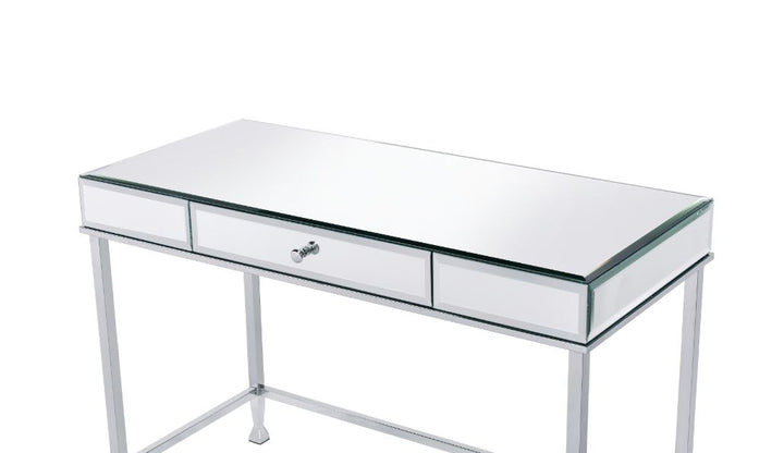 ACME Canine Mirrored and Chrome Finish Writing Desk Model 92975 - MONAVILLA