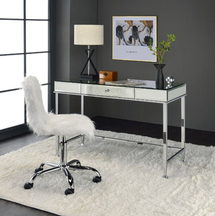 ACME Canine Mirrored and Chrome Finish Writing Desk Model 92975 - MONAVILLA