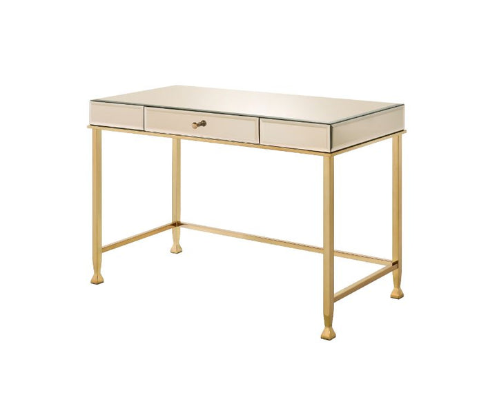 ACME Canine Smoky Mirroed and Champagne Finish Writing Desk Model 92977 - MONAVILLA