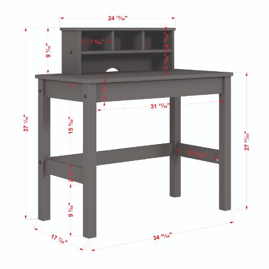 ACME Logan Gray Finish Writing Desk Model 92995 - MONAVILLA