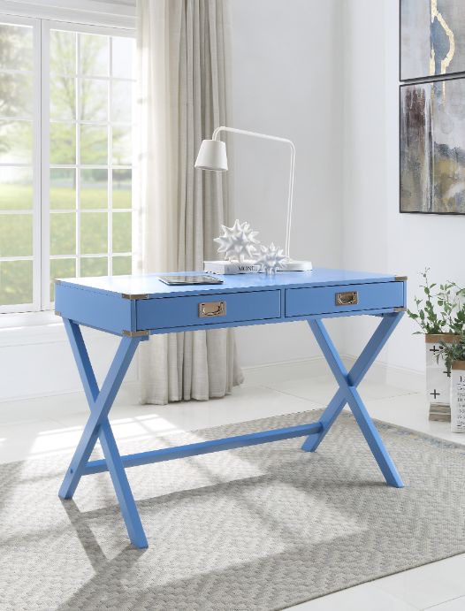 ACME Amenia Blue Finish Writing Desk Model 93000 - MONAVILLA