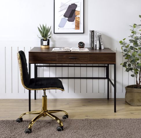 ACME Verster Oak & Black Finish Desk Model 93092 - MONAVILLA