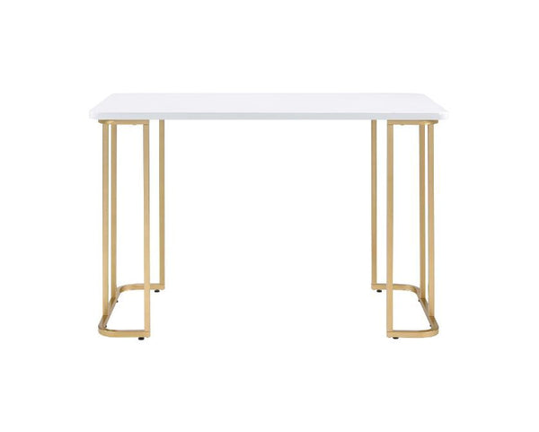 ACME Estie White & Gold Finish Writing Desk Model 93102 - MONAVILLA