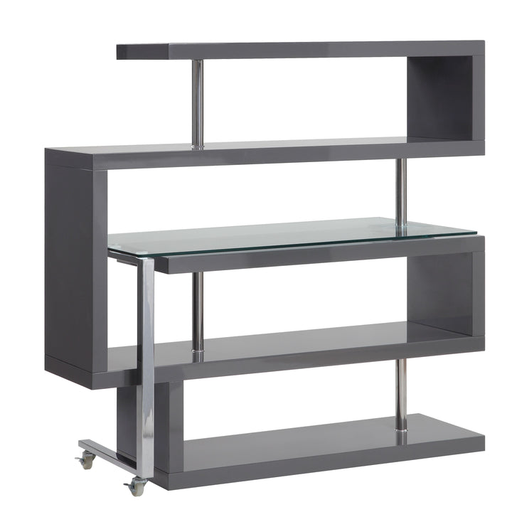 ACME Raceloma Clear Glass, Gray & Chrome Finish Writing Desk Model 93181 - MONAVILLA