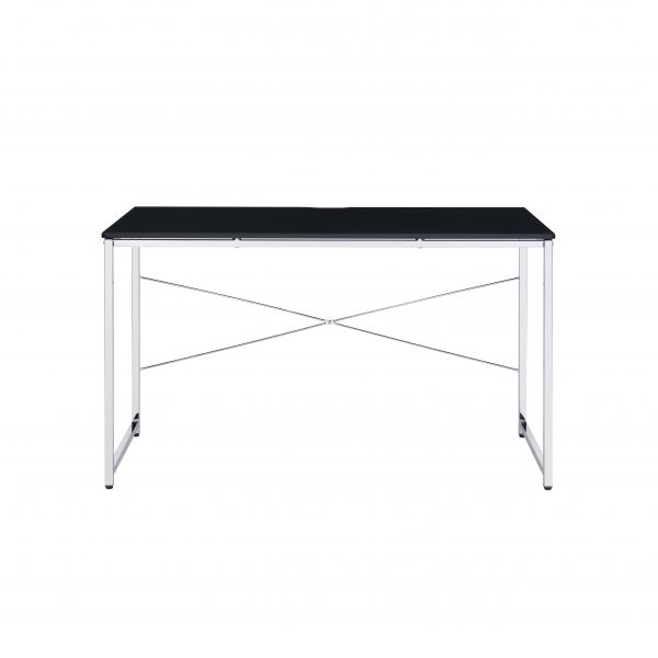 ACME Tennos Black & Chrome Finish Writing Desk Model 93195 - MONAVILLA