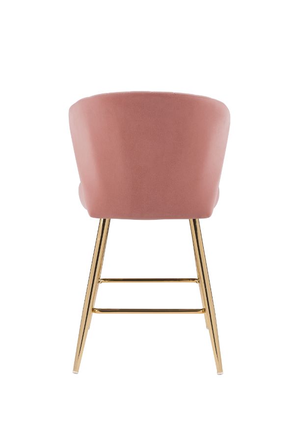 ACME Rizgek Pink Velvet & Gold Finish Counter Height Chair Model 96090 - MONAVILLA