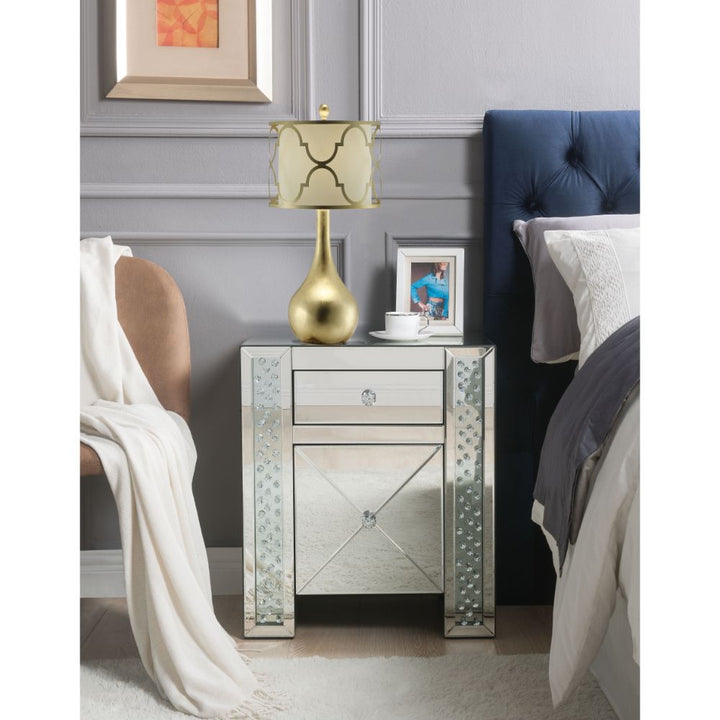 ACME Maisha Mirrored & Faux Crystals Accent Table Model 97026 - MONAVILLA