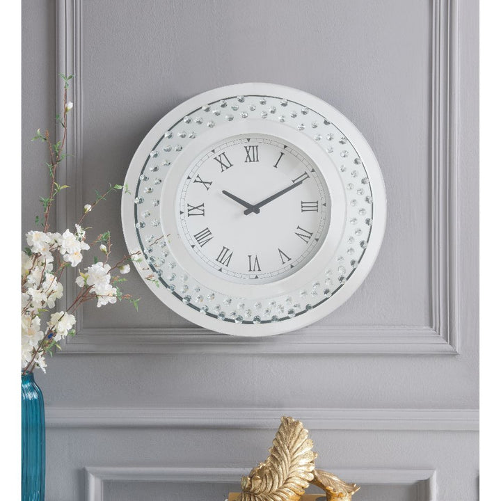 ACME Nysa Mirrored & Faux Crystals Wall Clock Model 97045 - MONAVILLA