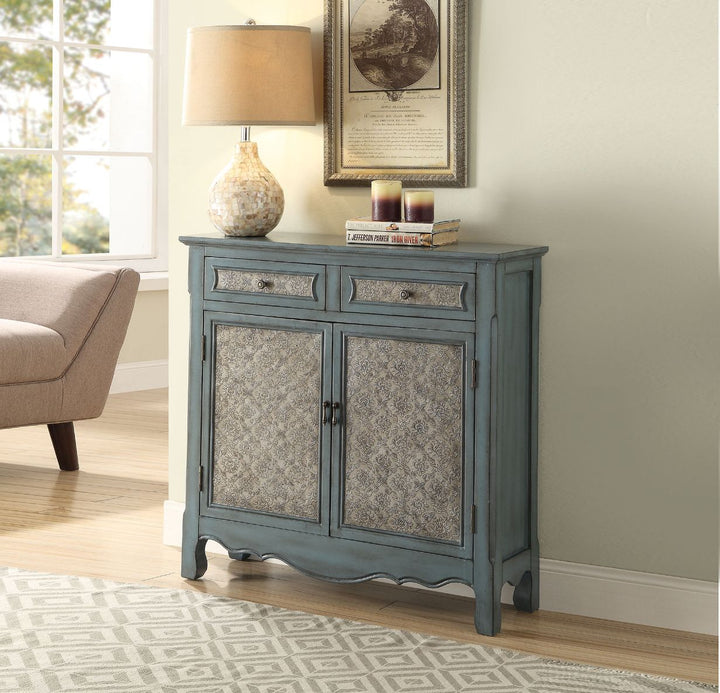 ACME Winchell Antique Blue Accent Table Model 97245 - MONAVILLA