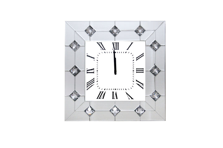 ACME Hessa Mirrored & Faux Rhinestones Wall Clock Model 97406 - MONAVILLA