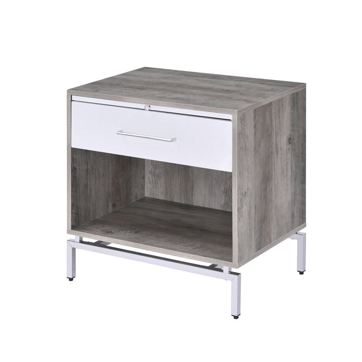 ACME Cistus Weathered Gray Oak & White Accent Table Model 97555 - MONAVILLA