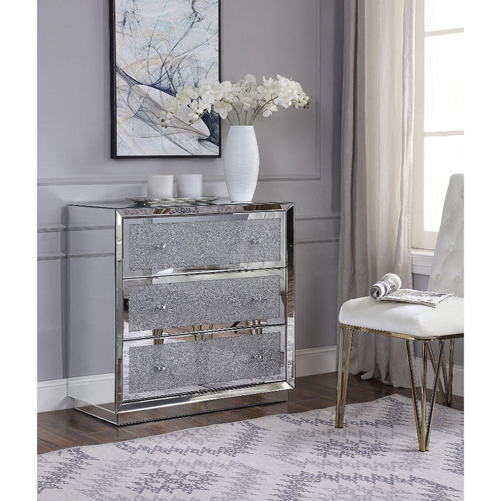 ACME Rekha Mirrored & Faux Crystals Accent Table Model 97582 - MONAVILLA