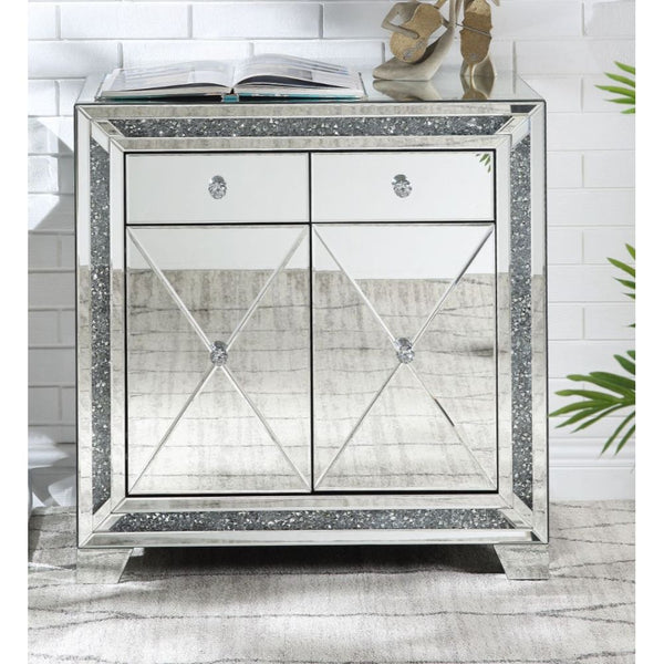 ACME Noralie Mirrored & Faux Diamonds Accent Table Model 97645 - MONAVILLA