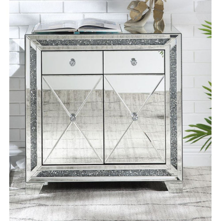 ACME Noralie Mirrored & Faux Diamonds Accent Table Model 97645 - MONAVILLA