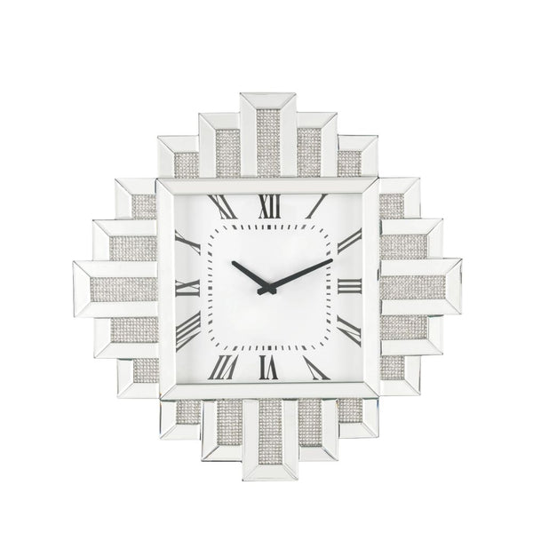 ACME Lavina Mirrored & Faux Diamonds Wall Clock Model 97729 - MONAVILLA