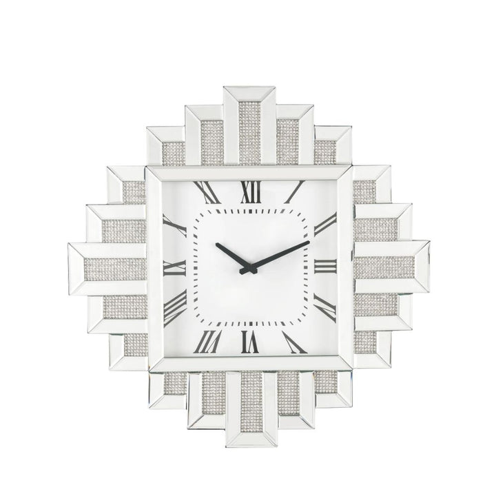 ACME Lavina Mirrored & Faux Diamonds Wall Clock Model 97729 - MONAVILLA