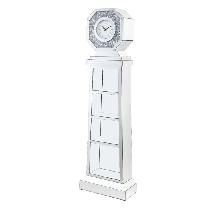 ACME Noralie Mirrored & Faux Diamonds Grandfather Clock Model 97736 - MONAVILLA