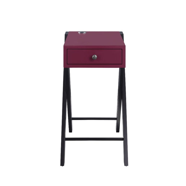 ACME Fierce Burgundy & Black Accent Table Model 97737 - MONAVILLA