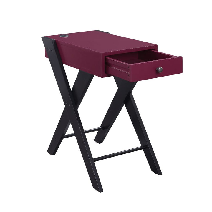 ACME Fierce Burgundy & Black Accent Table Model 97737 - MONAVILLA