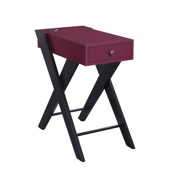 ACME Fierce Burgundy & Black Accent Table Model 97737 - MONAVILLA