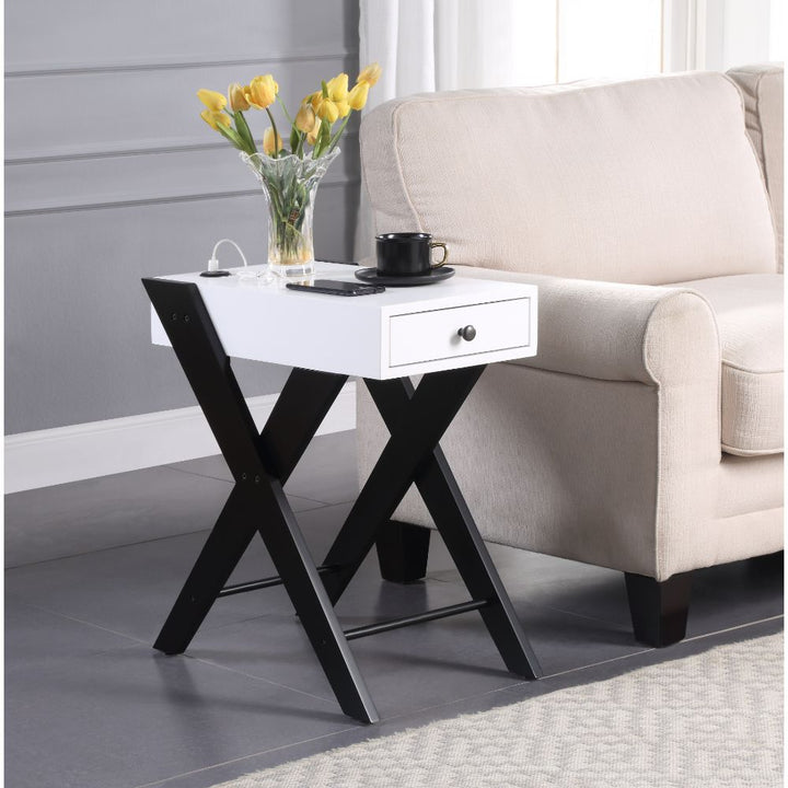 ACME Fierce White & Black Accent Table Model 97738 - MONAVILLA