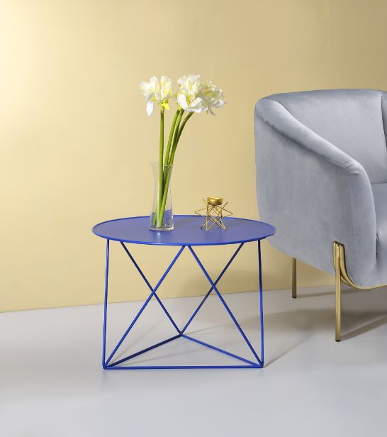 ACME Epidia Blue Finish Accent Table Model 97840 - MONAVILLA