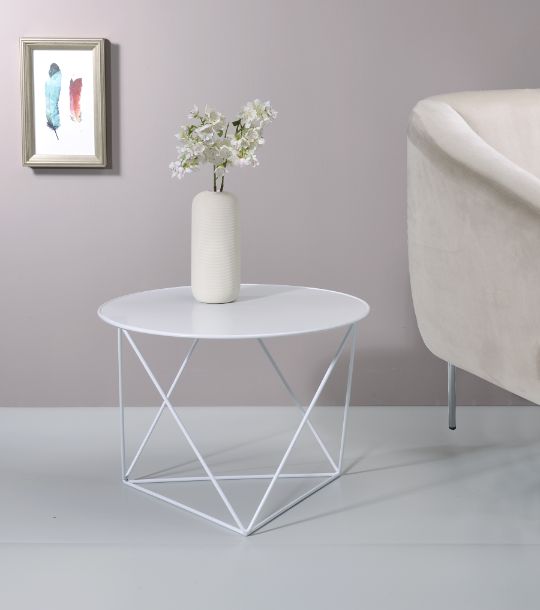 ACME Epidia White Finish Accent Table Model 97842 - MONAVILLA