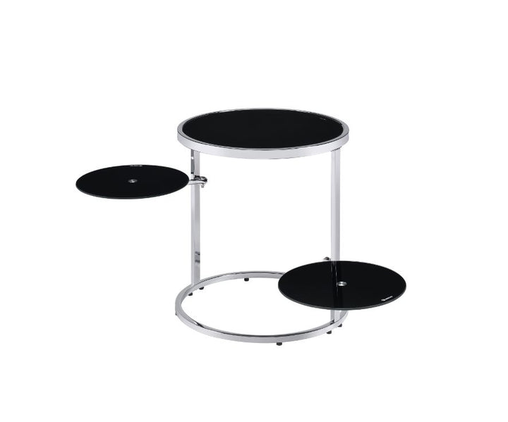 ACME Lynch Black & Chrome Finish Accent Table Model 97879 - MONAVILLA