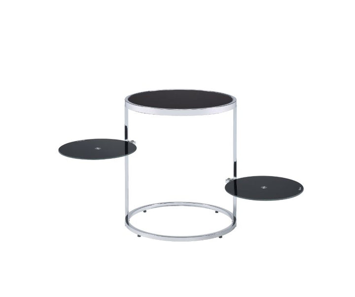 ACME Lynch Black & Chrome Finish Accent Table Model 97879 - MONAVILLA