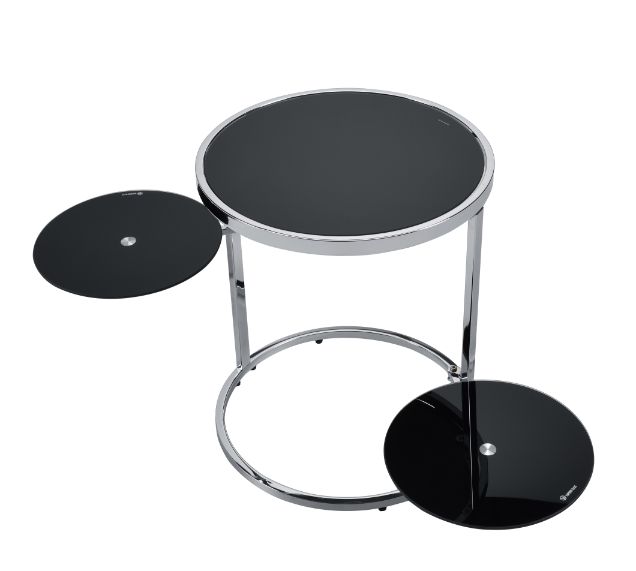 ACME Lynch Black & Chrome Finish Accent Table Model 97879 - MONAVILLA