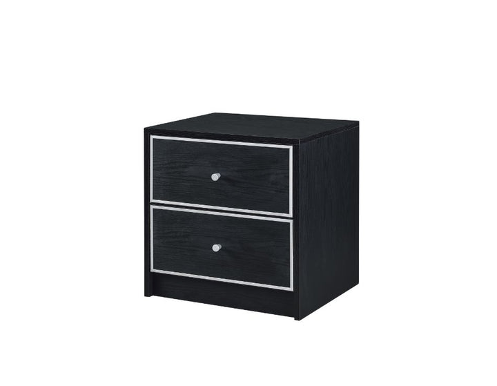 ACME Jabir Black w/Silver Trim Accent Table Model 97966 - MONAVILLA