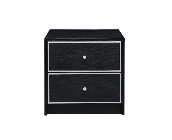 ACME Jabir Black w/Silver Trim Accent Table Model 97966 - MONAVILLA