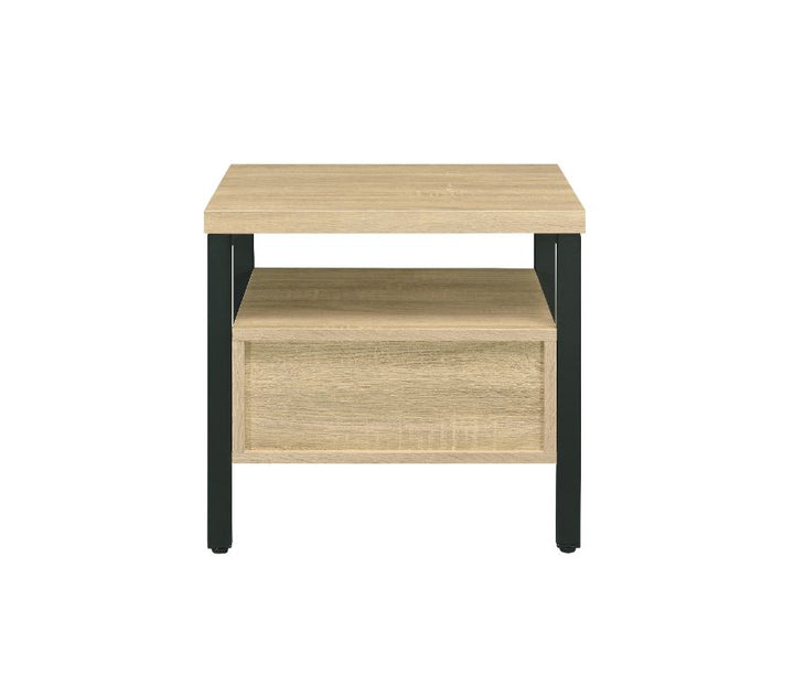 ACME Yawan Oak & Black Finish Accent Table Model 97970 - MONAVILLA