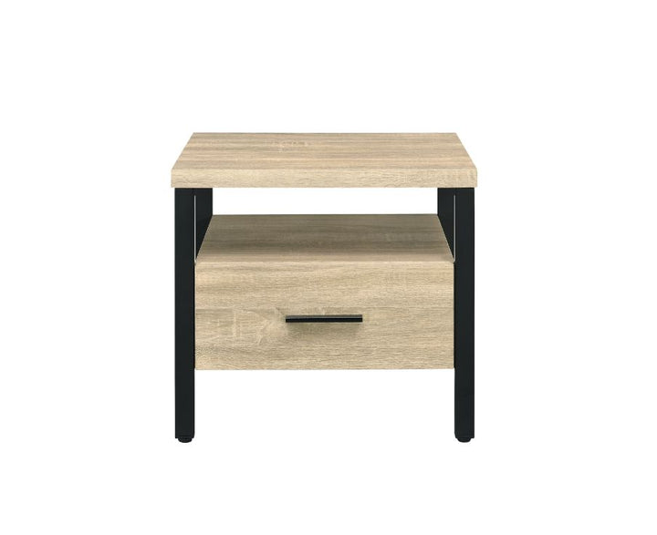 ACME Yawan Oak & Black Finish Accent Table Model 97970 - MONAVILLA