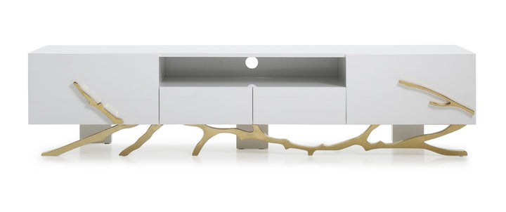 Modrest Legend Modern White & Gold TV Stand - MONAVILLA