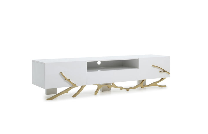 Modrest Legend Modern White & Gold TV Stand - MONAVILLA