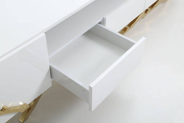 Modrest Legend Modern White & Gold TV Stand - MONAVILLA