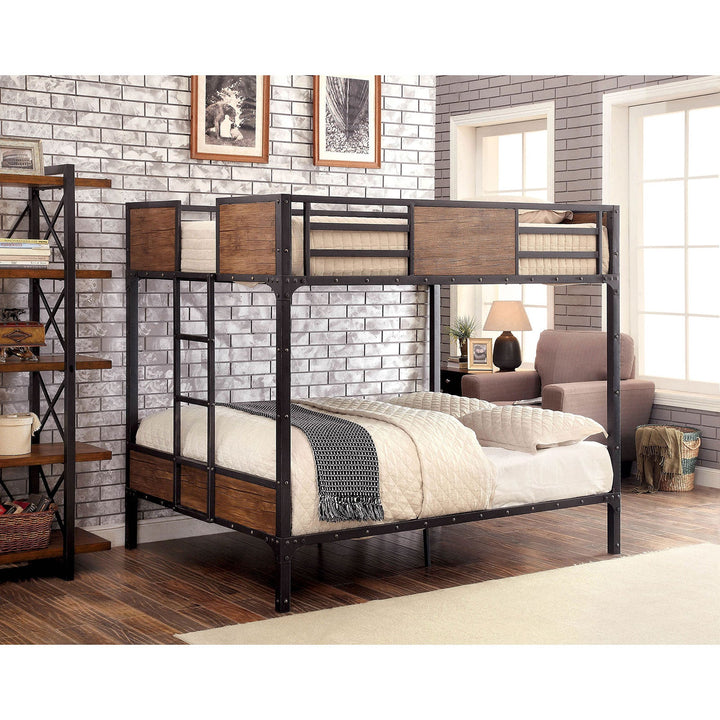 Furniture Of America Clapton Black Industrial Full Full Bunk Bed Model CM-BK029FF - MONAVILLA