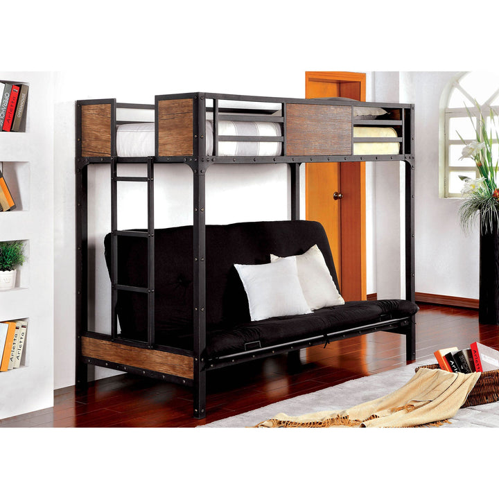 Furniture Of America Clapton Black Industrial Twin Bed With Futon Base Model CM-BK029TS - MONAVILLA