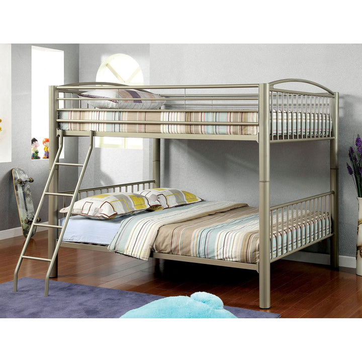 Furniture Of America Lovia Metallic Gold Contemporary Full Full Bunk Bed Model CM-BK1037F - MONAVILLA