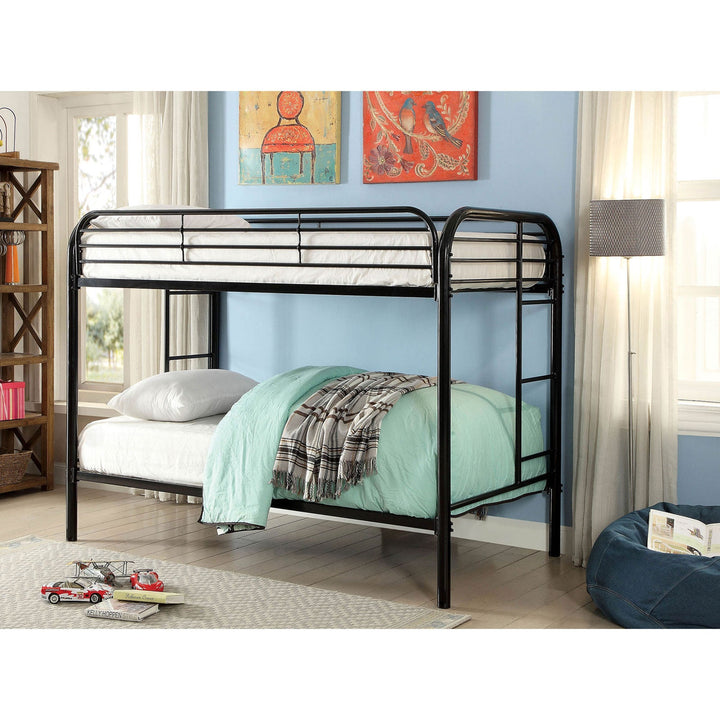 Furniture Of America Opal Black Contemporary Twin Twin Bunk Bed Model CM-BK931BK-TT - MONAVILLA