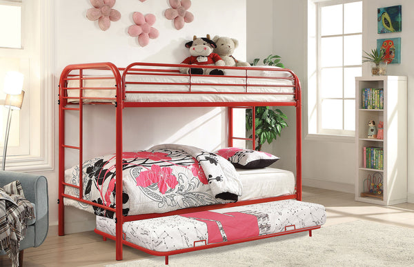 Furniture Of America Opal Red Contemporary Twin Twin Bunk Bed Model CM-BK931RD-TT - MONAVILLA