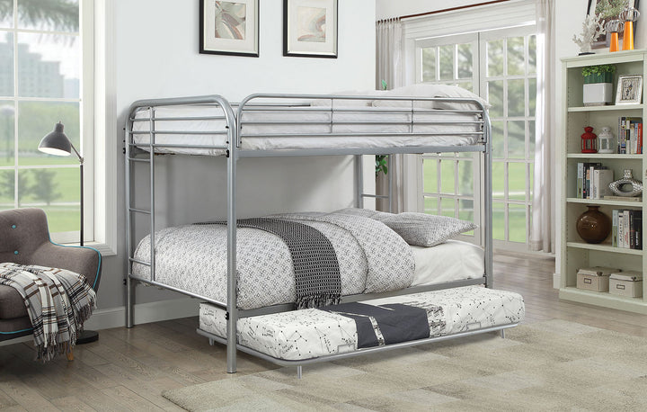 Furniture Of America Opal Silver Contemporary Full Full Bunk Bed Model CM-BK931SV-FF - MONAVILLA