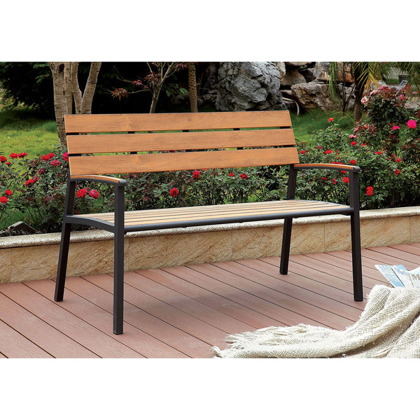 Furniture Of America Isha Oak Transitional Outdoor Bench Model CM-BN1869A - MONAVILLA